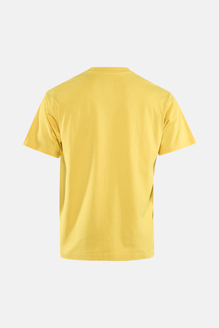 T-shirt jaune VANS "OFF THE WALL", couleur unie et manches courtes, vu de dos.