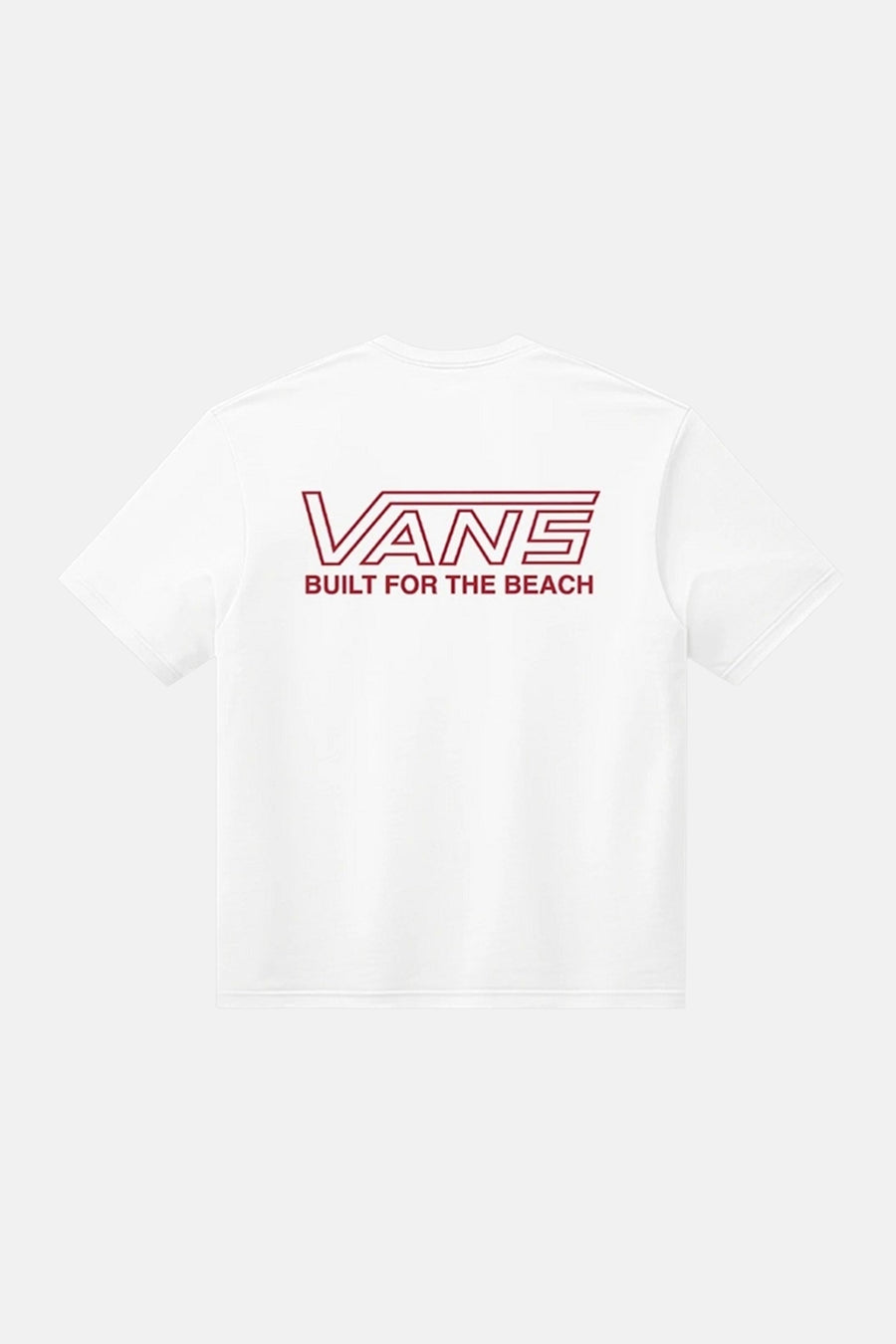 T-shirt blanc à manches courtes VANS "OFF THE WALL", avec un logo rouge au dos.