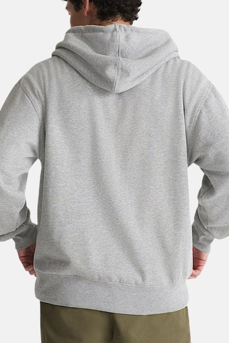 Gilet gris VANS "OFF THE WALL", avec capuche, vu de dos.