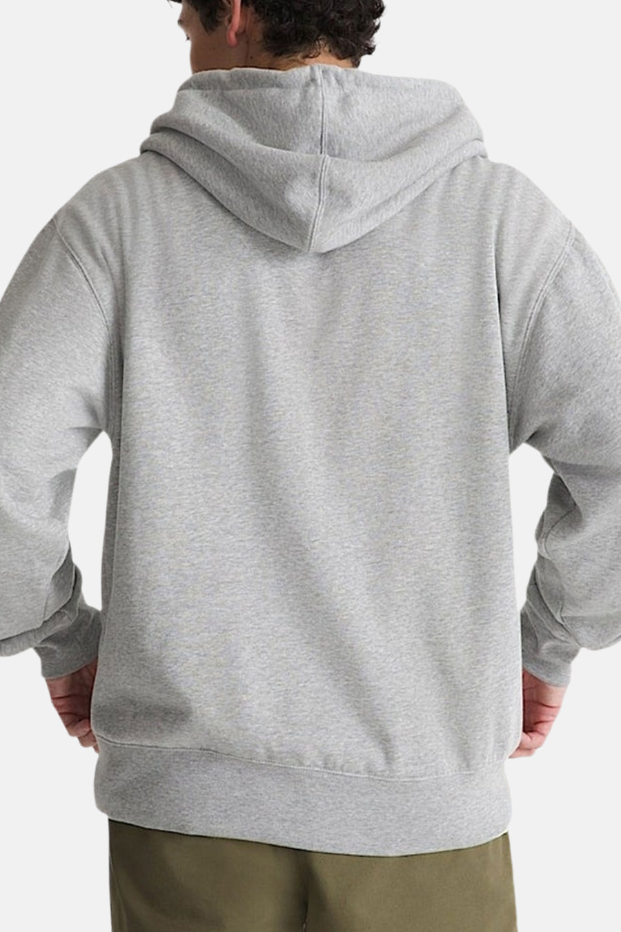 Gilet gris VANS "OFF THE WALL", avec capuche, vu de dos.