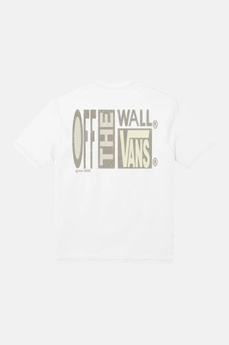 T-shirt blanc à manches courtes VANS "OFF THE WALL", avec grand imprimé logo au dos.