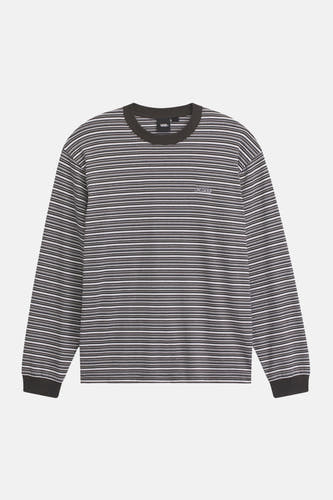 T-shirt Vans multicolore à manches longues, avec rayures horizontales et col rond.