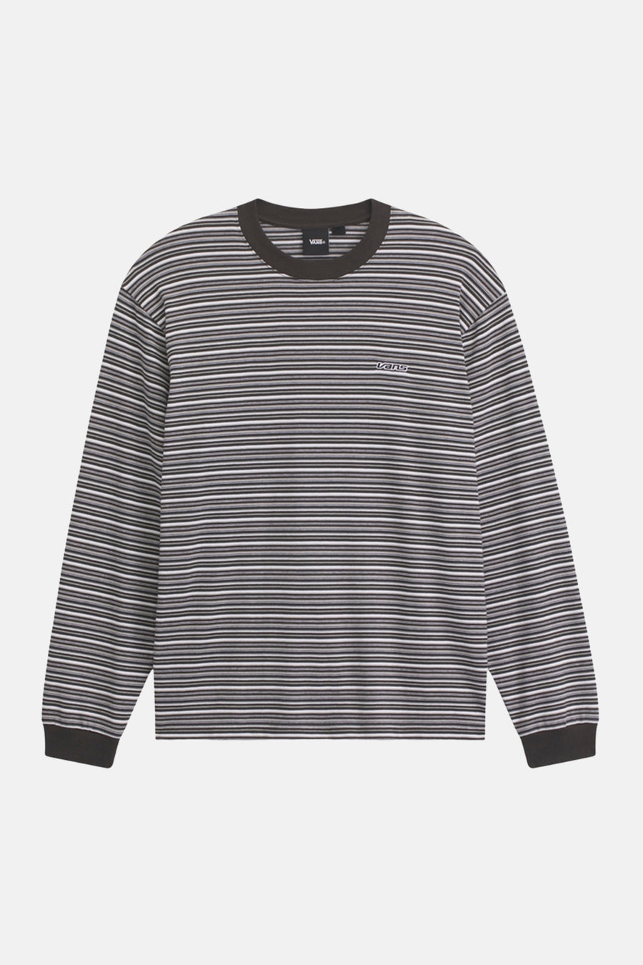T-shirt Vans multicolore à manches longues, avec rayures horizontales et col rond.