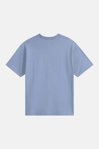 T-shirt bleu VANS "OFF THE WALL", design uni, manches courtes et col rond, dos affiché.