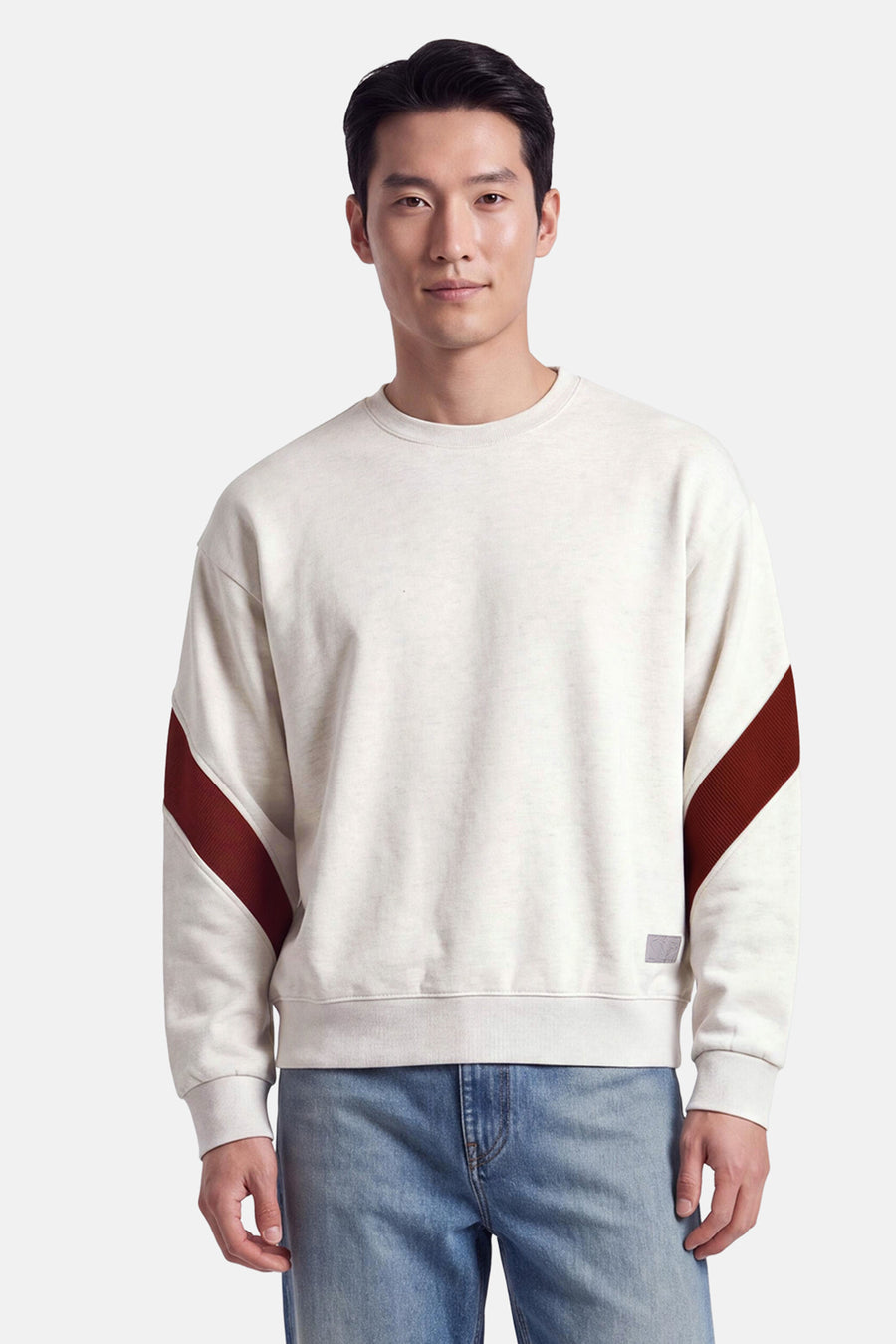 Sweat col O - gris