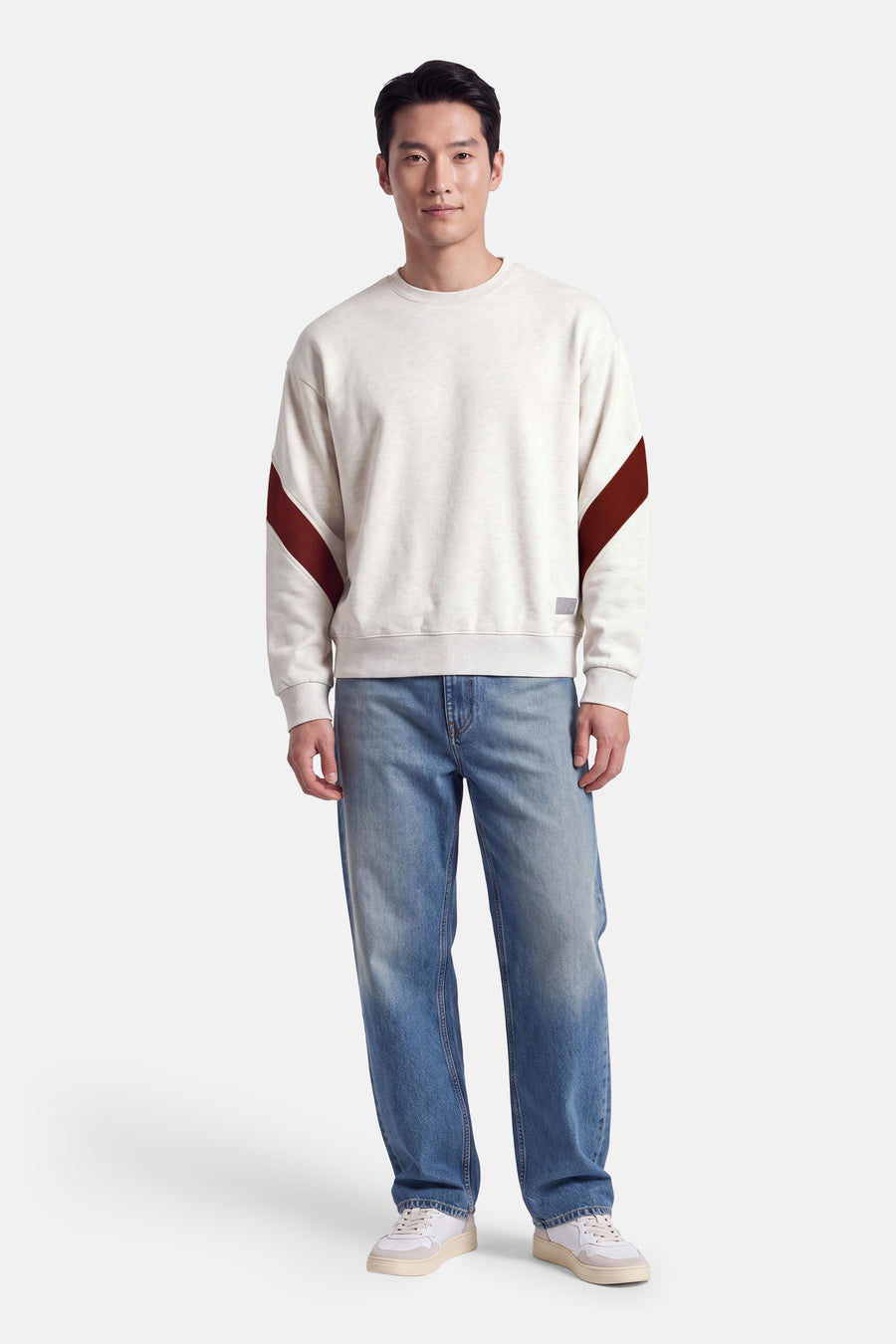 Sweat col O - gris