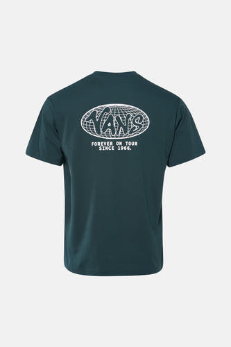 T-shirt vert de VANS "OFF THE WALL" avec impression de logo blanche au dos.