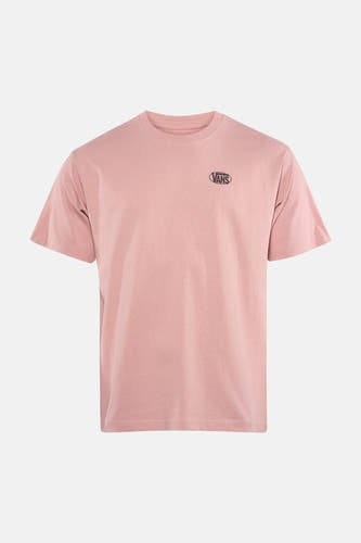 T-shirt rose VANS "OFF THE WALL" à manches courtes, col rond et logo VANS foncé sur la poitrine.