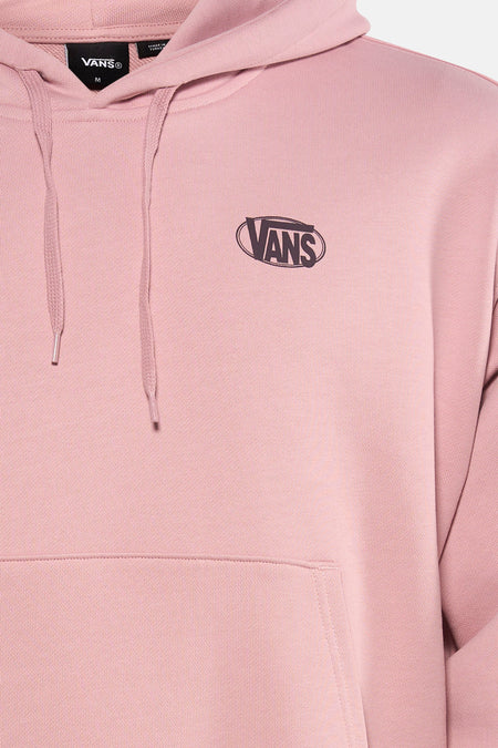 Sweat à capuche rose VANS "OFF THE WALL", avec logo sur la poitrine et une poche kangourou.