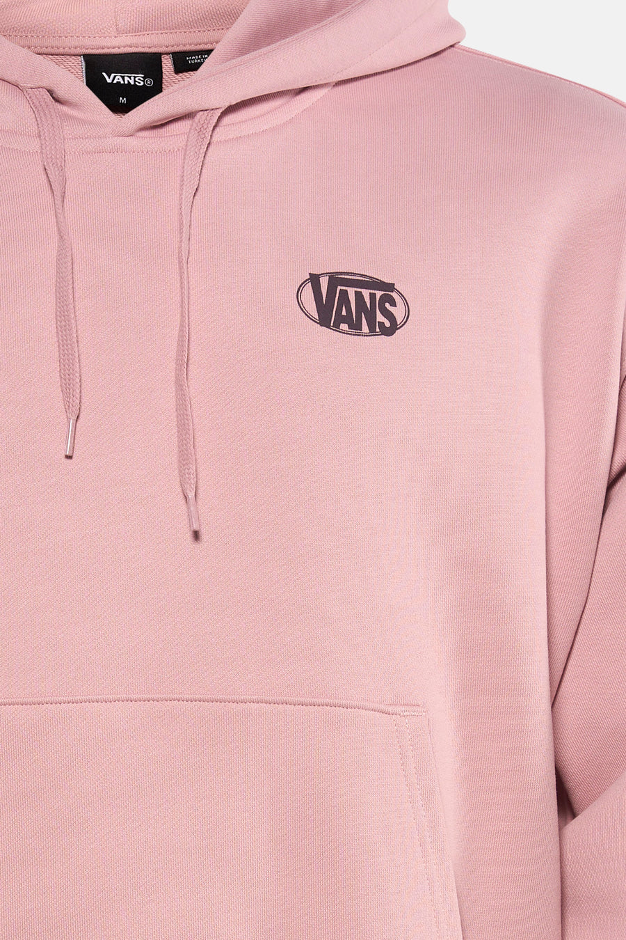 Sweat à capuche rose VANS "OFF THE WALL", avec logo sur la poitrine et une poche kangourou.