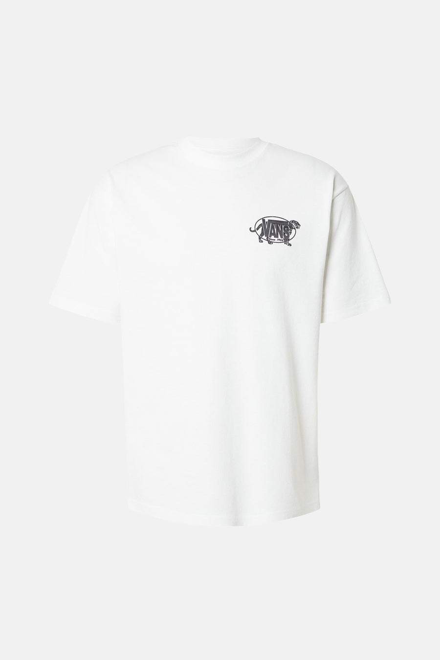 T-shirt blanc à manches courtes VANS "OFF THE WALL", avec un logo tigre imprimé sur la poitrine.