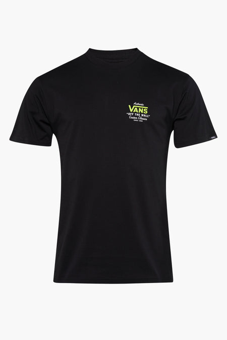 T-shirt noir VANS "OFF THE WALL" avec un logo sur la poitrine.