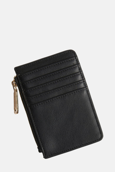 Portefeuille noir VALENTINO BAGS avec fermeture éclair et plusieurs compartiments pour cartes.