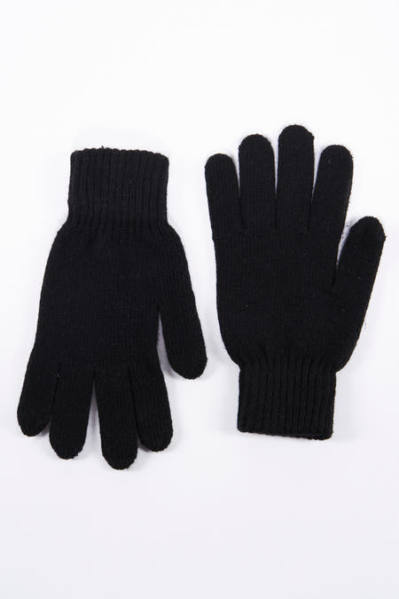 Gants de main noirs Access®, tricotés avec une fine texture, posés sur un fond blanc.