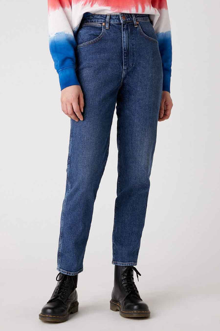 Jean mom - bleu