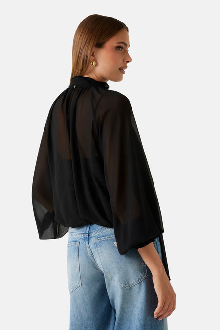 Blouse à manches longues - noir