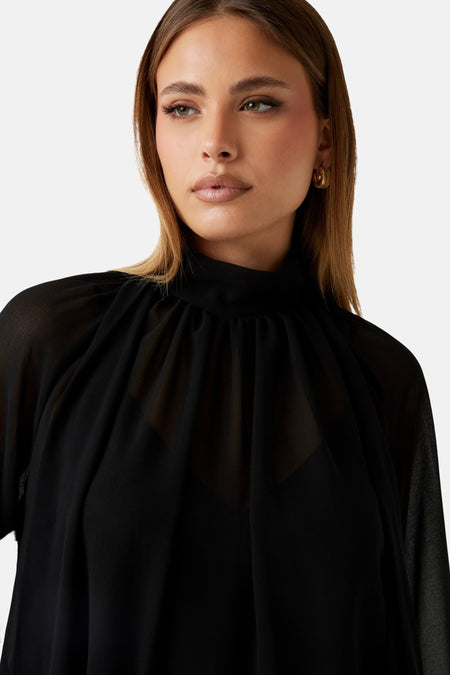 Blouse à manches longues - noir