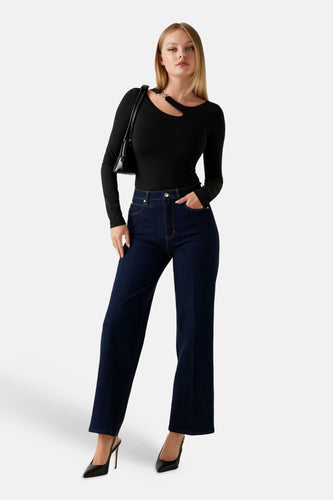 Top uni manche longue noir - Guess® - Guess®