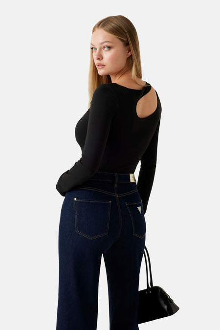 Top uni manche longue noir - Guess®