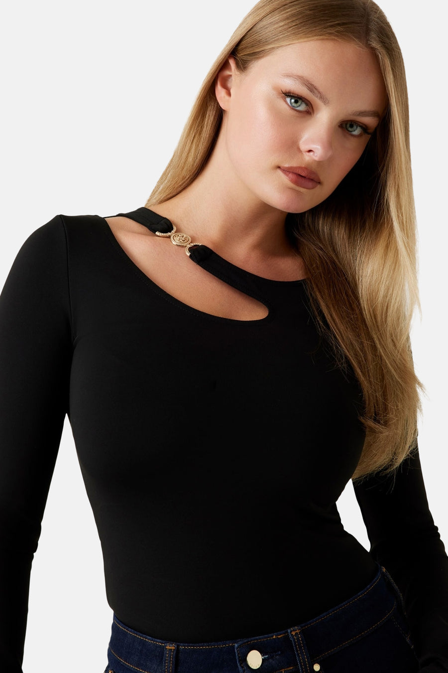 Top uni manche longue noir - Guess® - Guess®