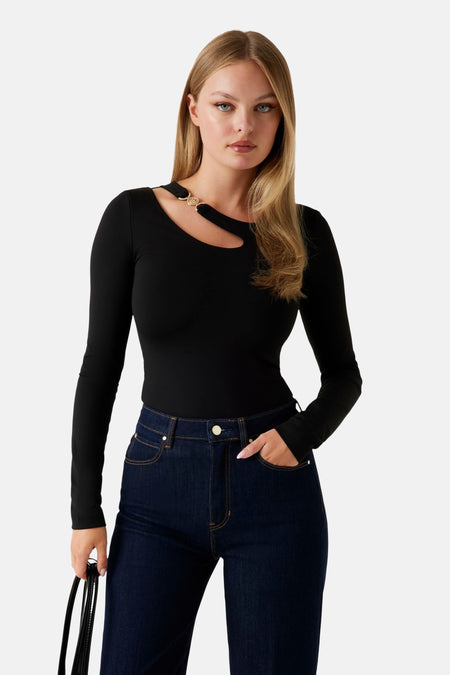Top uni manche longue noir - Guess®