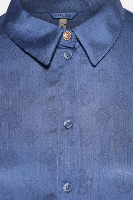 Blouse à manches longues - bleu