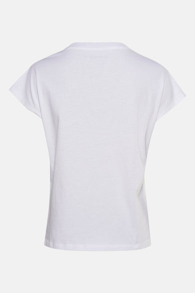 T-shirt blanc à manches courtes de Guess, vue de près sur le dos.