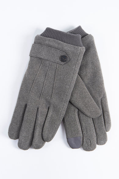 Gants de main gris Access Access, avec un dé dé dé et des bordures à côtes.