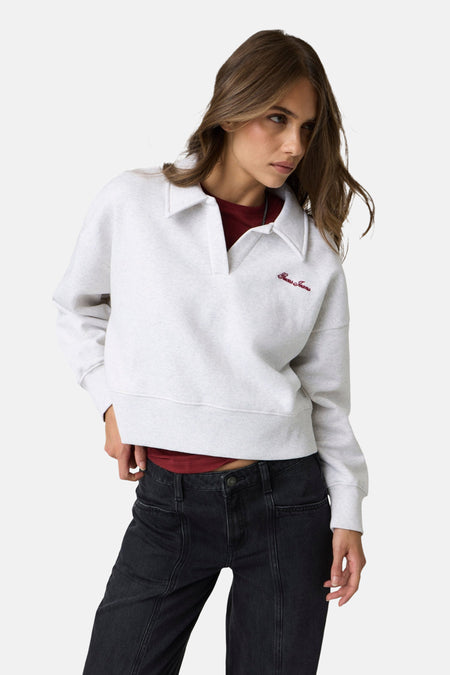 Sweat col O - gris
