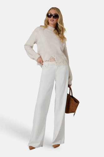 Pull col O - beige