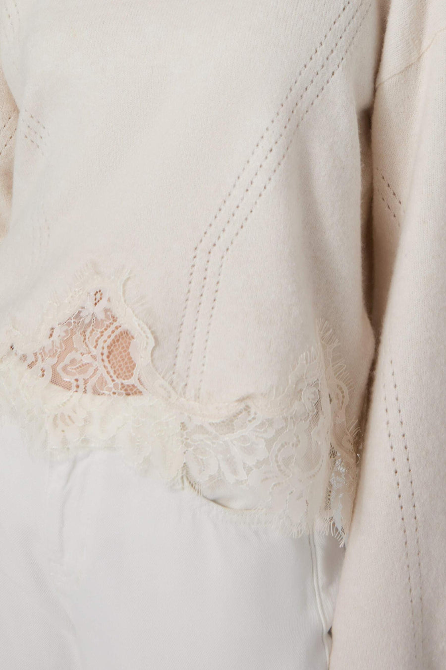 Pull col O - beige