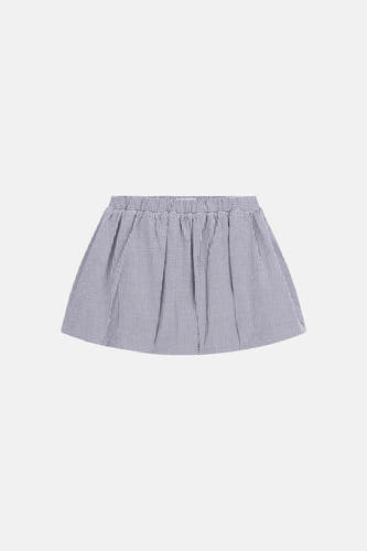 Jupe noire Guess® à motif à carreaux, détail plissé et taille élastique.