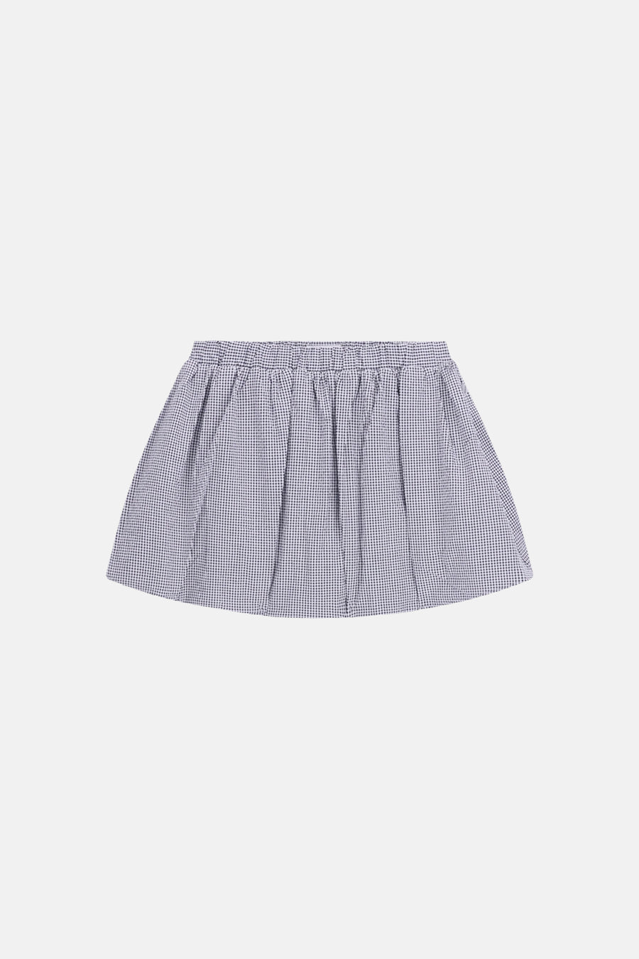 Jupe noire Guess® à motif à carreaux, détail plissé et taille élastique.