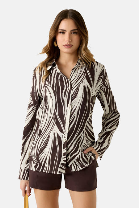 Chemisier (manches longues) brun - Guess®