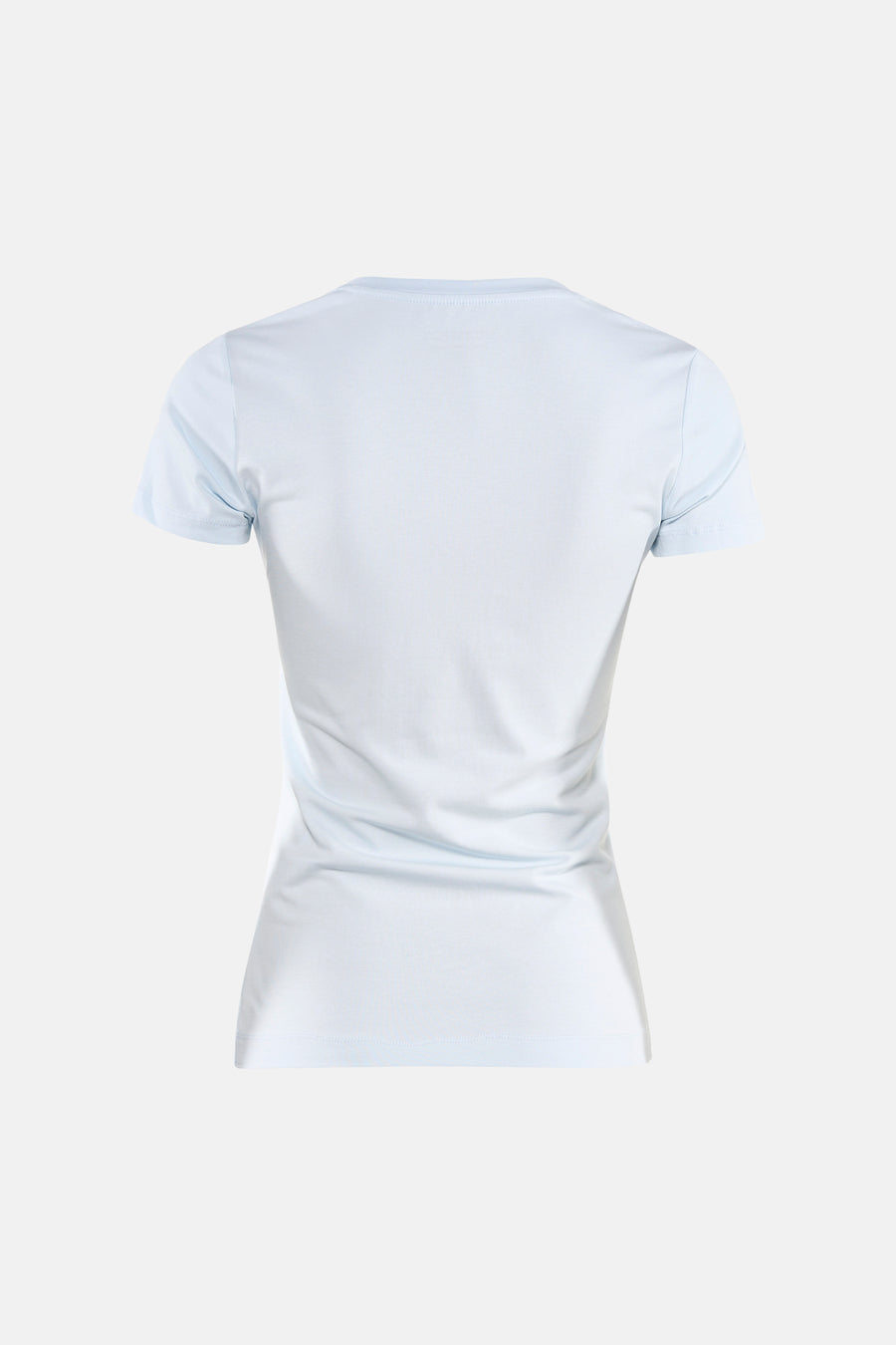 T-shirt bleu clair Guess à manches courtes et col rond, vu de dos.
