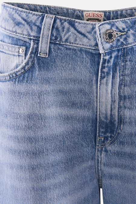 Blauw denim jeans van Guess, taille met merklogo.
