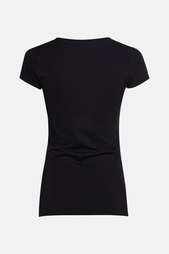 Zwart T-shirt met korte mouwen van Guess, gezien van achteren.