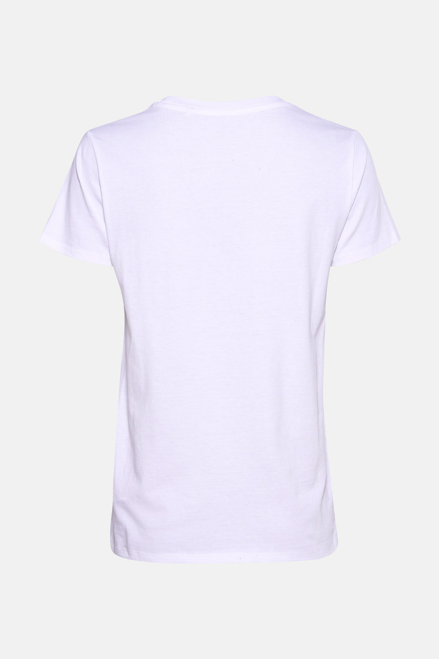 T-shirt blanc à manches courtes de Guess®, en tissu lisse et col rond, dos.