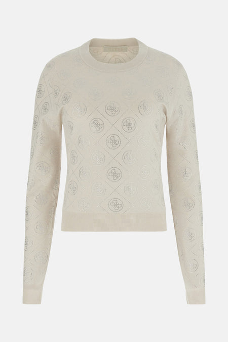 Pull à col rond - écru