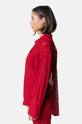 Chemise à manches longues - rouge