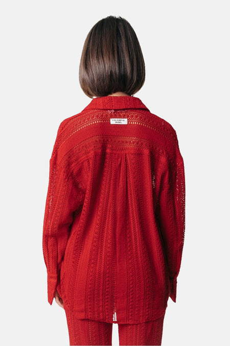 Chemise à manches longues - rouge