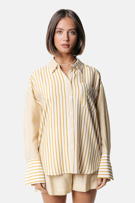 Chemise à manches longues - jaune