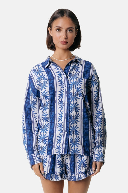 Chemise à manches longues - bleu