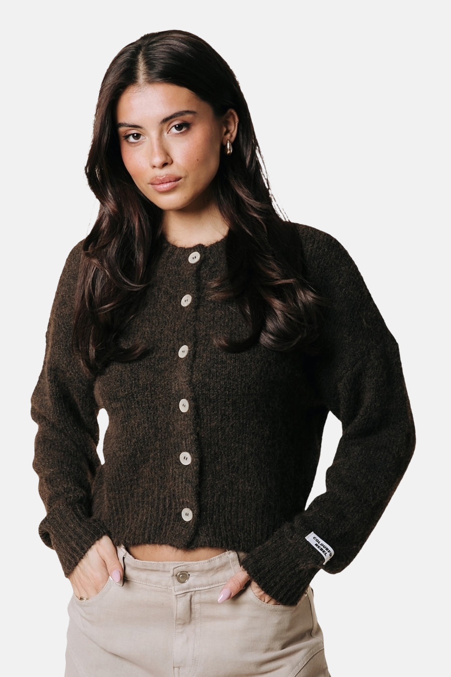Cardigan brun - COLOURFUL REBEL