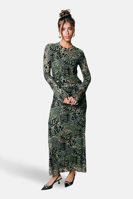 Robe à manches longues - vert