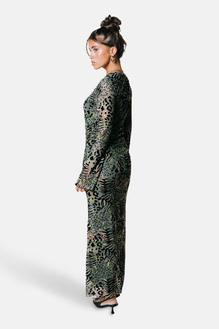Robe à manches longues - vert