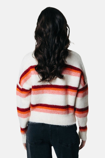 Pull col O blanc - COLOURFUL REBEL