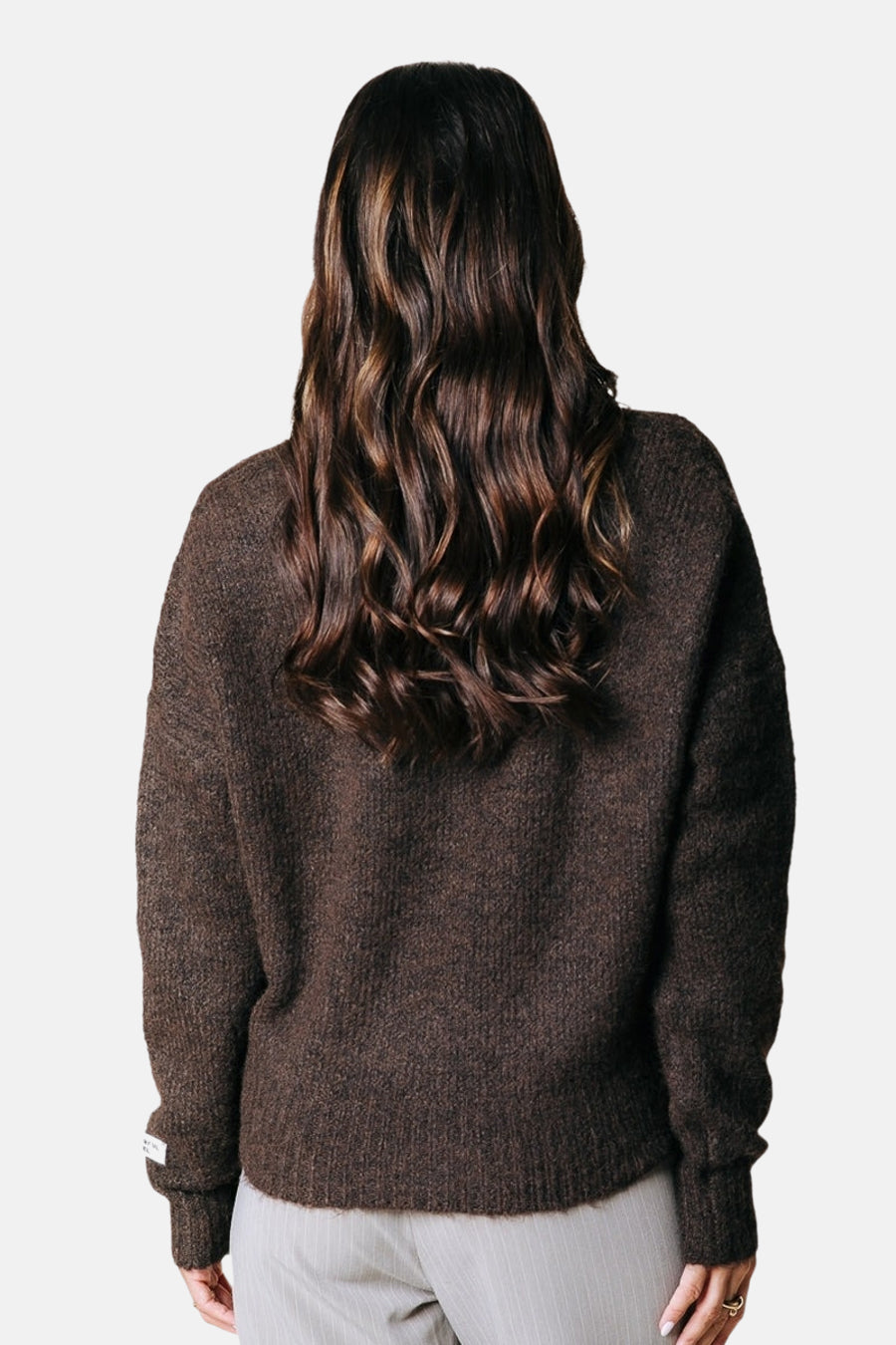 Pull à col rond - brun - COLOURFUL REBEL