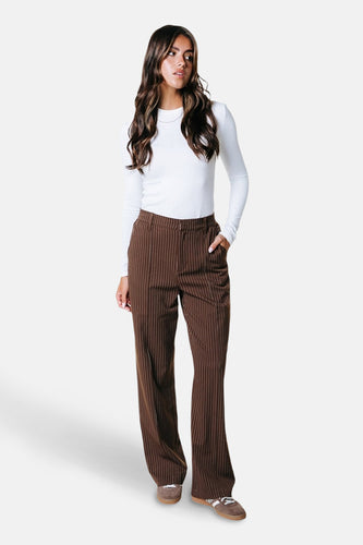 Pantalon de costume - brun - COLOURFUL REBEL