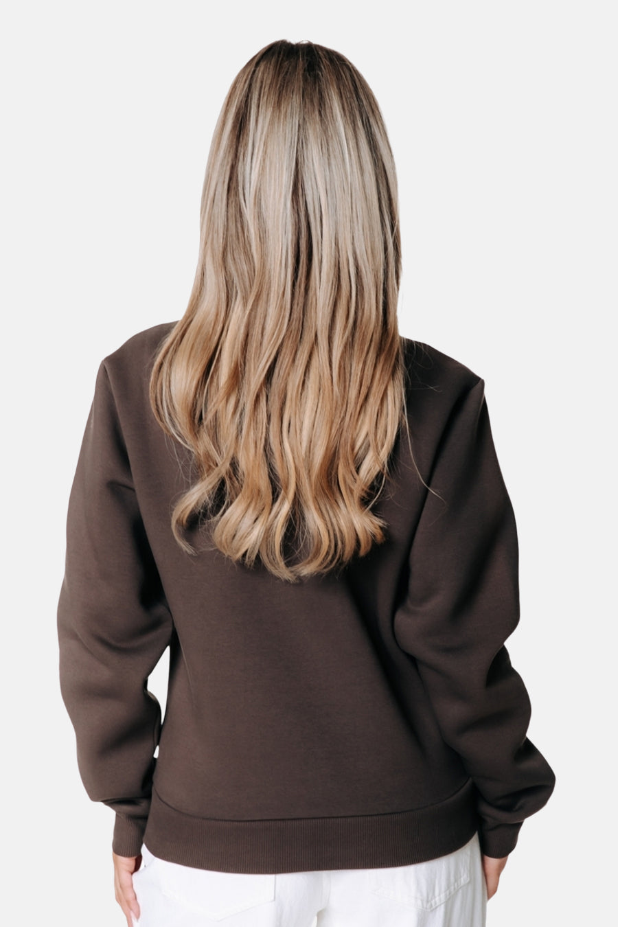 Sweat col O - brun